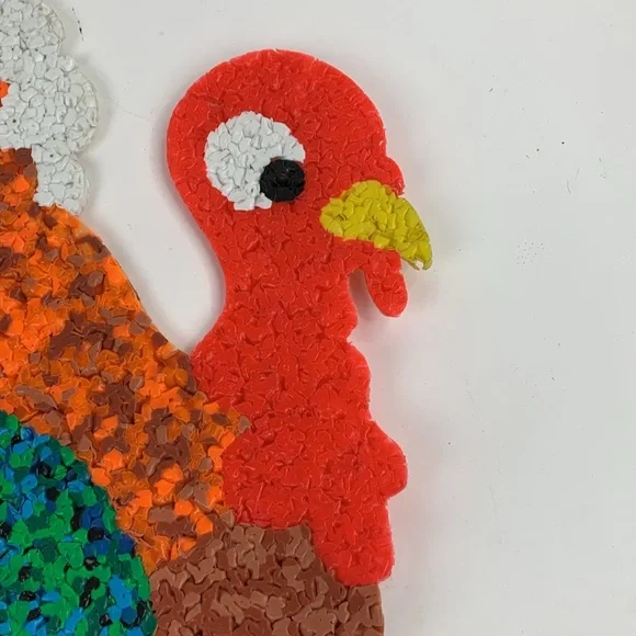 Vintage Melted Popcorn Wall Decoration Thanksgiving Large Turkey Collectible